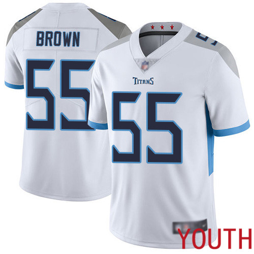 Tennessee Titans Limited White Youth Jayon Brown Road Jersey NFL Football #55 Vapor Untouchable